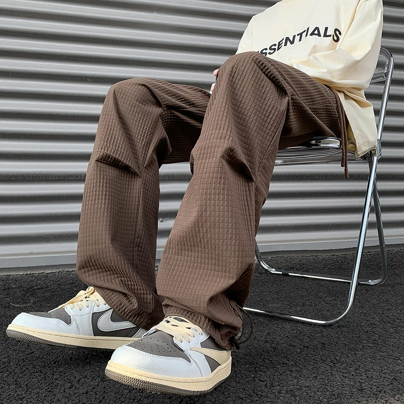 

Embroidery Elastic Waist Casual Pants Men Loose Functional Cargo Pants Autumn Spring Streetwear Fashion Outdoors Jogger Trousers