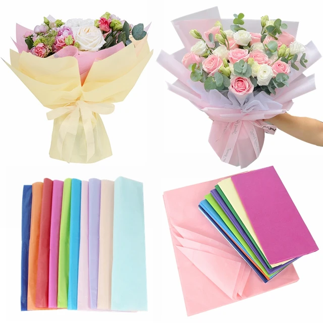 Papier d'emballage décoratif pour bouquet de fleurs, papier de soie,  scrapbooking, mariage, fête d'anniversaire, emballage cadeau, 10 feuilles,  65x50cm - AliExpress