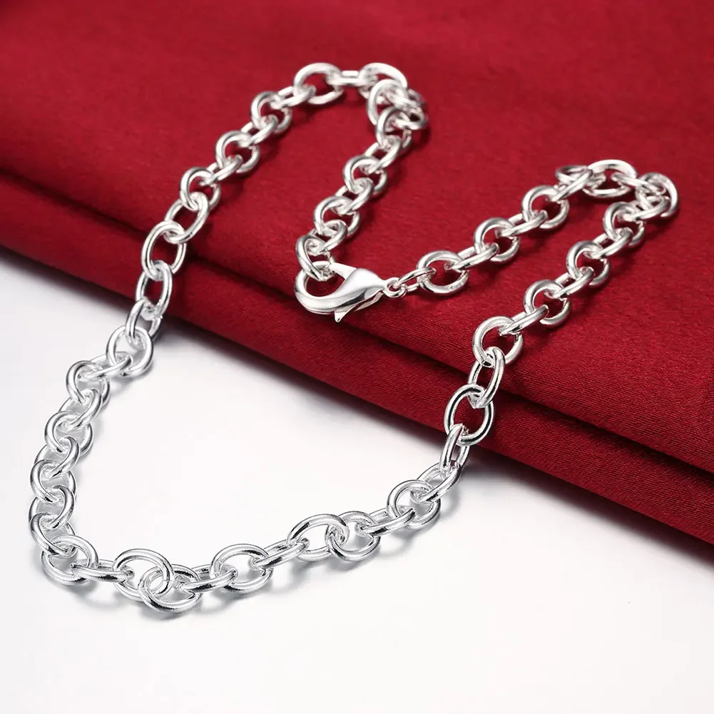 

Hot Sale 925 Sterling Silver Necklace for Woman Men Fashion Charm 18 Inch Fine Chain Luxury Jewelry Lady Party Wdding Gift