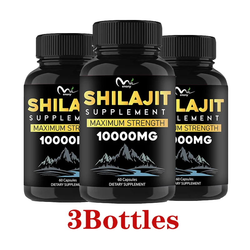 

3Bottles Shilajit Capsules Rich 50% Natural Fulvic Acid & 85+ Trace Minerals - Vegan Friendly Dietary Supplement