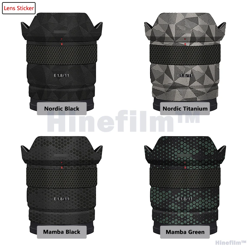E11 f1.8 lente decalque peles para sony