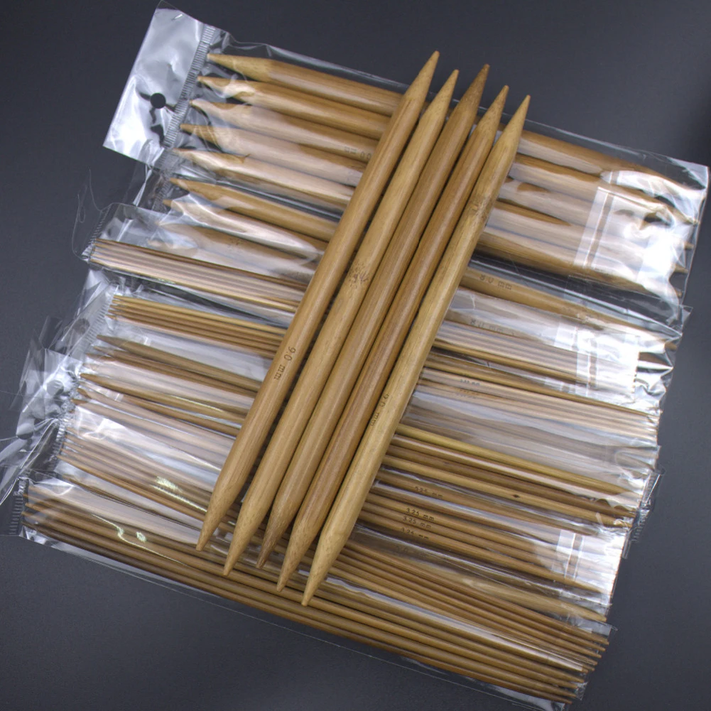 75Pcs 15 Size Bamboo Knitting Needles Set Crochet Needles Carbonized Bamboo Knitting Needles Crochet Accessories