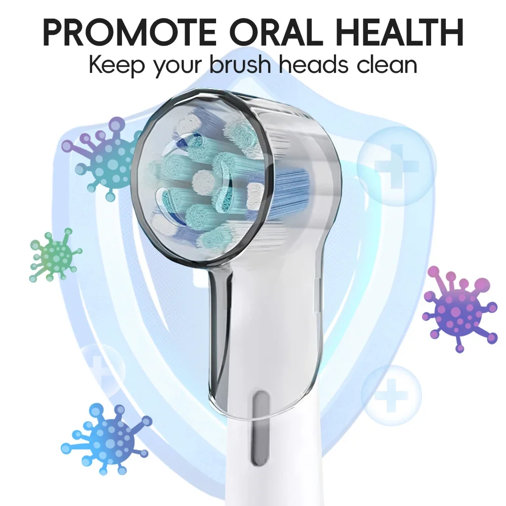 Toothbrush Dustproof Covers Caps Compatible with Braun Oral B Replacement Heads and iO Series Electric Toothbrush Head Protector