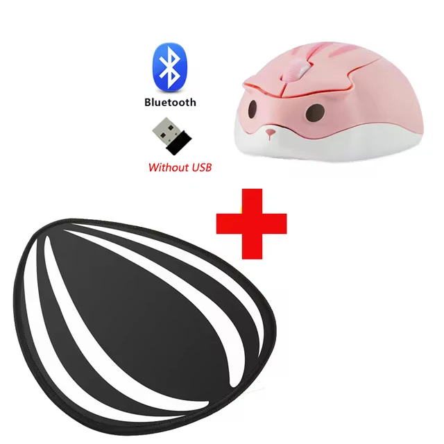 Wireless Bluetooth Cartoon Hamster Mouse - Ergonomic, Silent, USB-Connected Mice