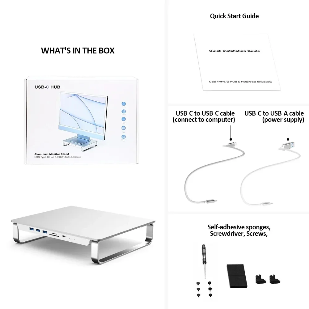 Docking Station para Imac em Usb c Suporte Dual Hdd M.2 Nvme Ngff 2.5 Sata Hdd para Mac Mini Hub Suporte do Suporte do Monitor - Imagem 5