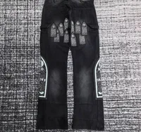 men triangle embroidery patches distressed jeans 2