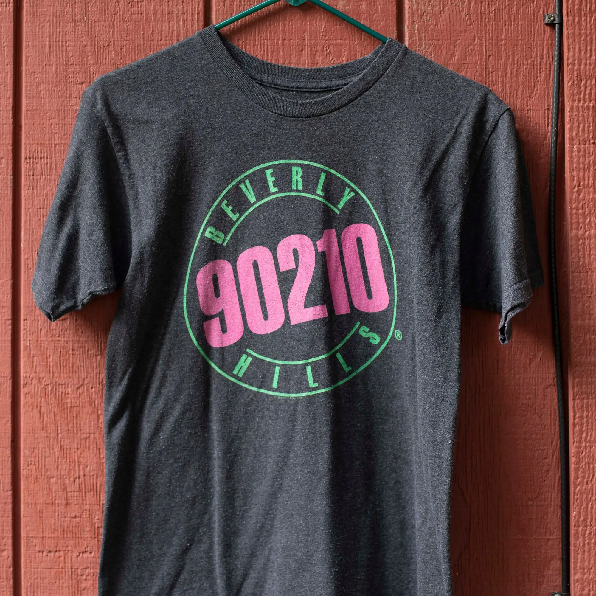 Classic Beverly Hills 90210 Neon Logo T Shirt Taglia Piccola