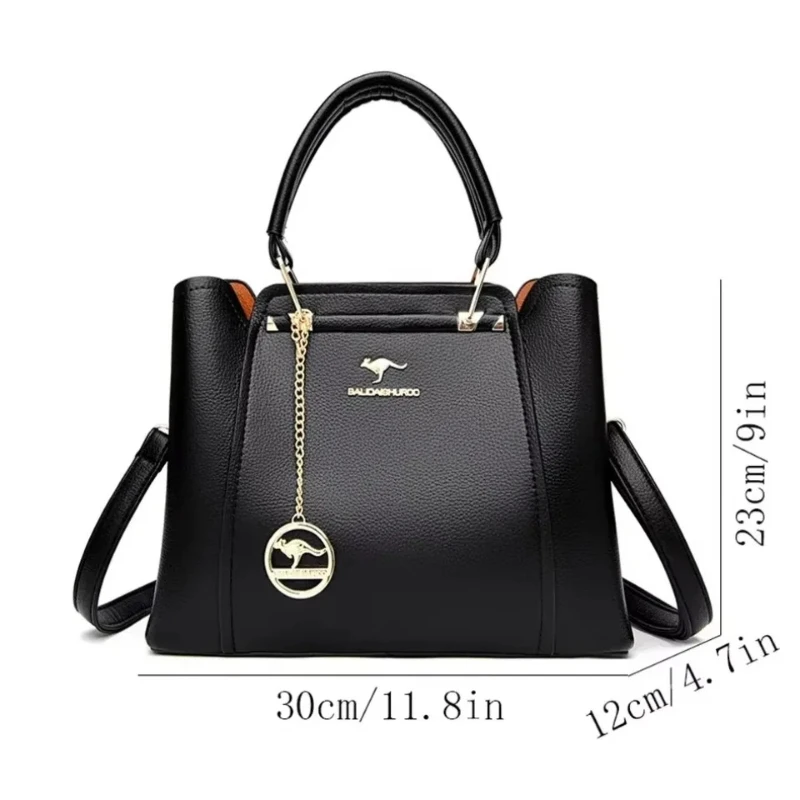Borsa tote in morbida pelle di grande capacità per donna, borsa a tracolla casual con manico superiore, borsa a tracolla versatile in tinta unita per il lavoro - immagine 6