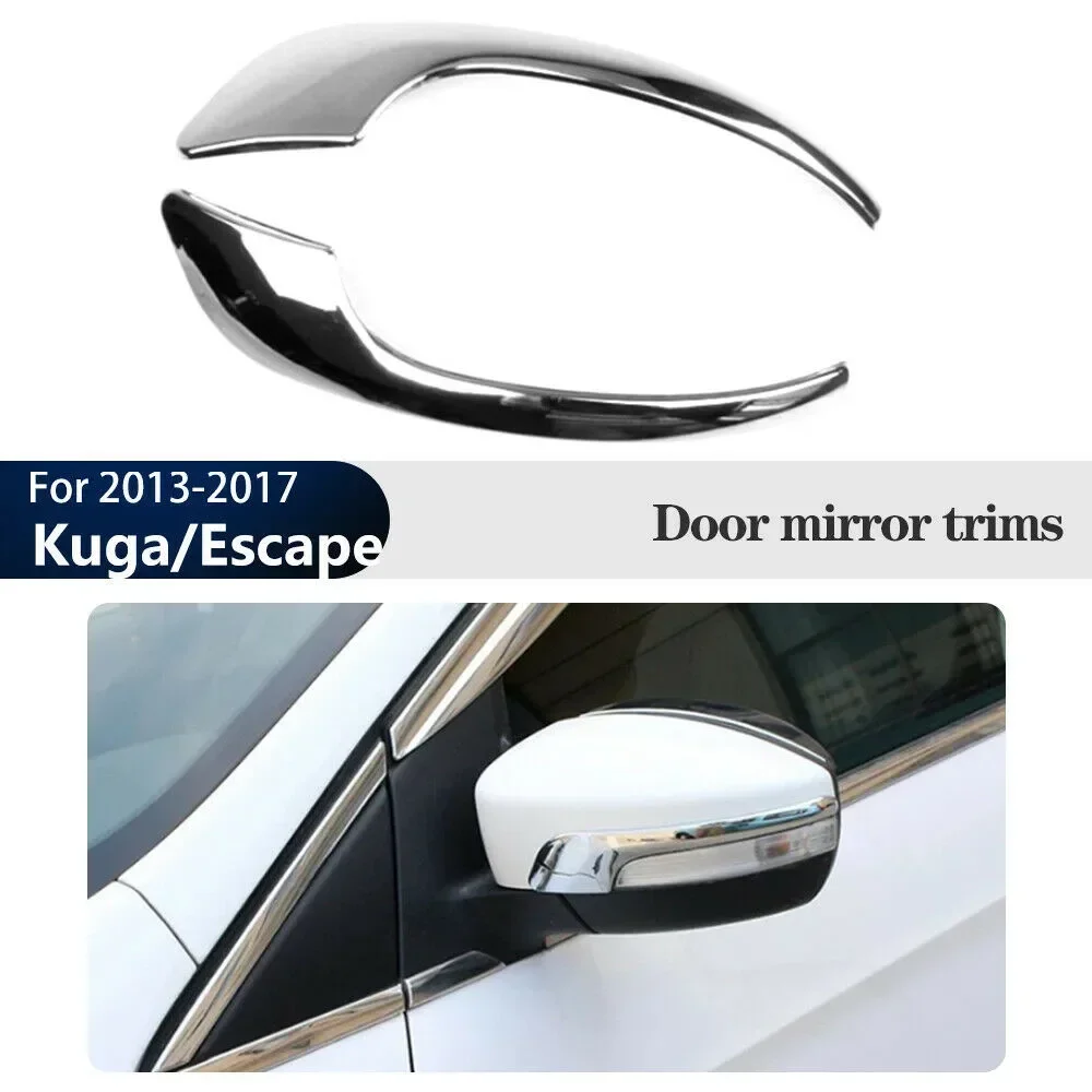 Chrome Silver Door Rear View Mirror Cover Trim For Ford/Escape 2013- car Accessories Rearview Mirror Cover