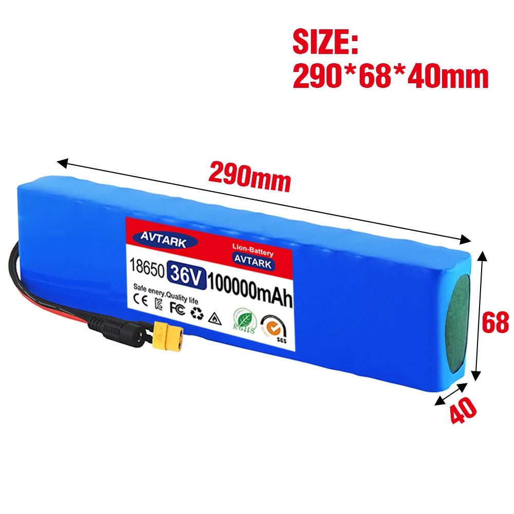 

36V 100Ah 10S3P 36V Battery 1000W 42V 18650 Battery Pack for Xiaomi M365 Pro Ebike Bicycle Scooter Inside with 20A BMS