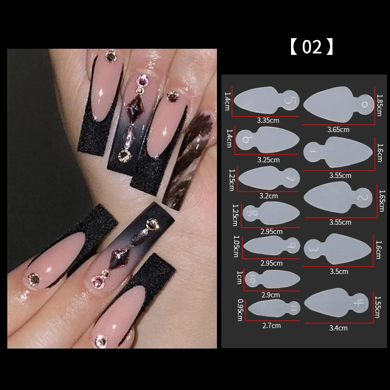 Dual Nail Forms Mould French Sticker Reusable Soft Silicone Pads for Nail Mold Gel Extension Quick Building Manicure Tools