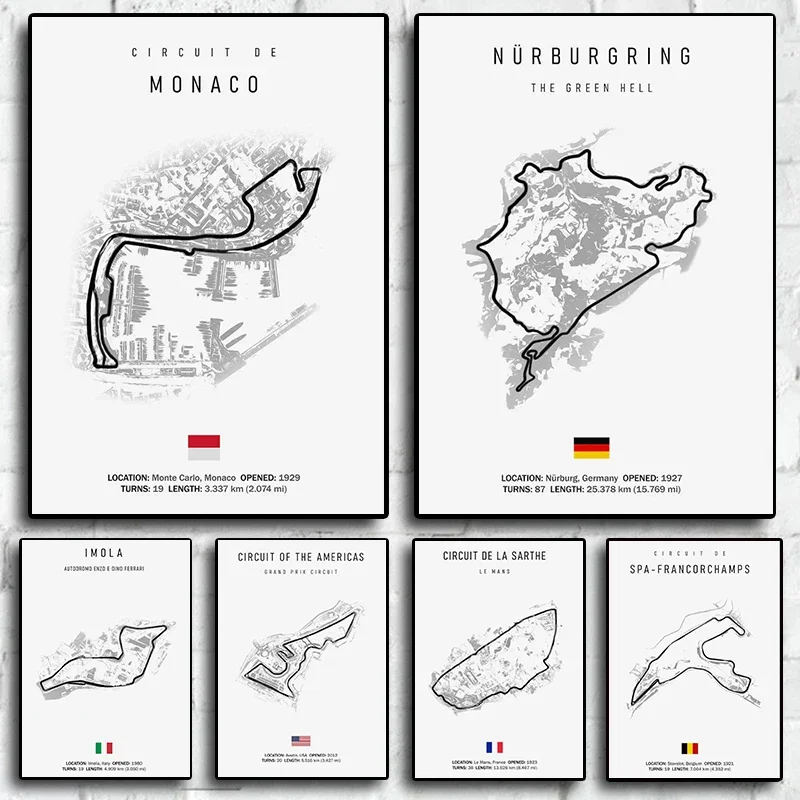 Formula 1 Racing Circuit Canvas Art: Aesthetic Motorsport Wall Decor
