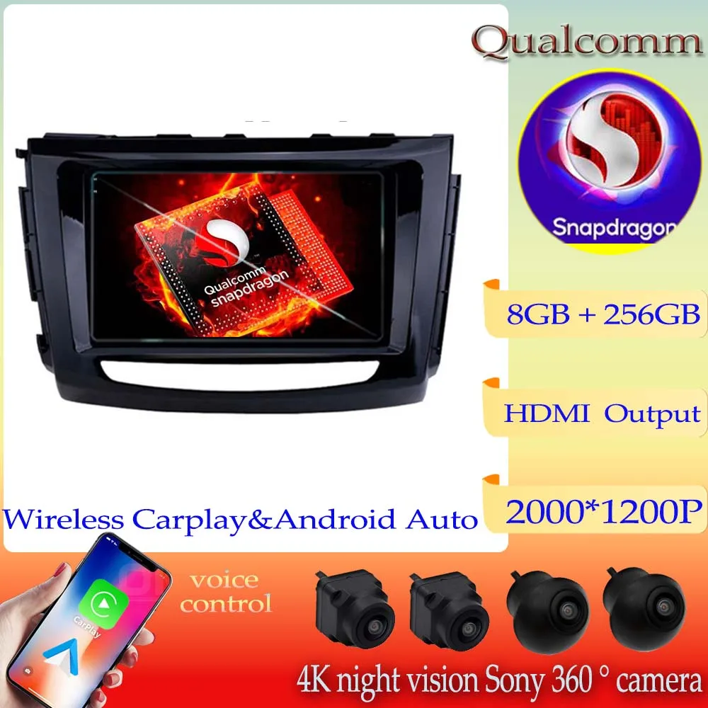 Android13 Qualcomm Snapdragon Autoradio Carplay No 2Din Head Unit Per Great Wall Wingle 7 2018-2021Lettore Video Multimediale Dvd