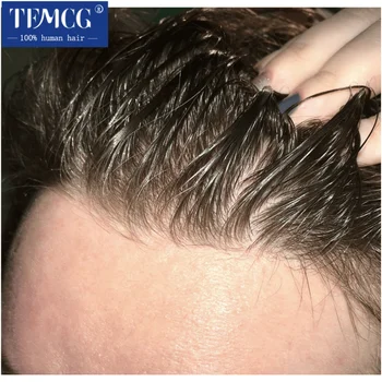 Male Hair Prosthesis Invisible Hairline With Ultra Thin Skin 0.03mm Toupee Men Wig Human Hair Wig Replacement System Male Wig 1
