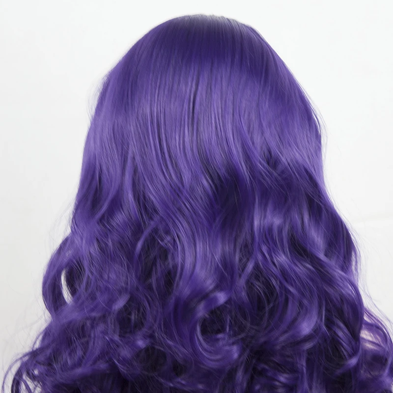 Purple Blonde Loose Wave Synthetic Hair 13X4 Lace Front Wig For Black Women High Temperature Fiber Natural Hairline