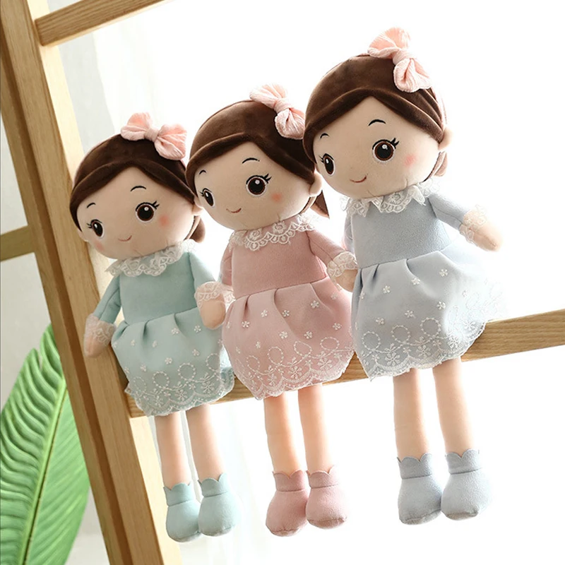 40cm Kawaii Plush Girl Dolls with Lace Clothes Soft Stuffed Dolls Lovely Plush Toys For Girl Kids Birthday Valentine Gift