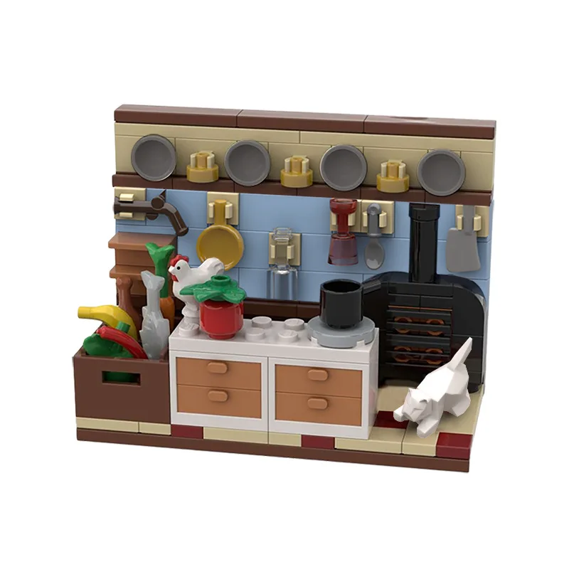

The Chef’s Kitchen MOC 116474 Restaurant Scene Accessories DIY Assembling House Furnishing Bricks Toy Gift Boys Girls Friends
