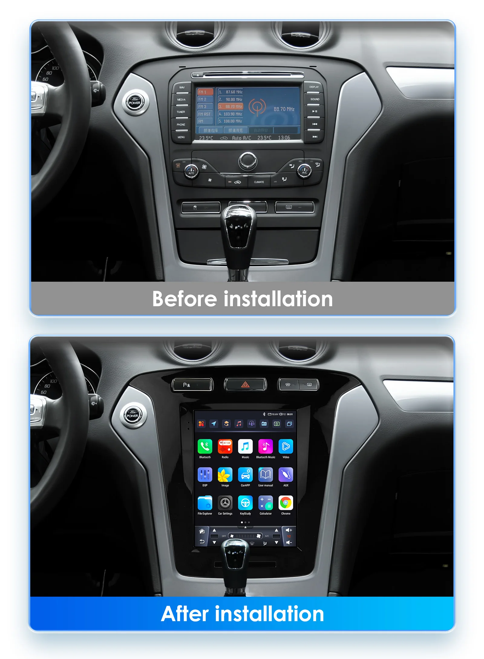 Hizpo 9,7 Zoll Android 14 Für Ford Mondeo Mk4 Galaxy A/C 2007-2010 Autoradio Multimedia-Videoplayer GPS 4G Wireless Carplay DSP – Detail 9