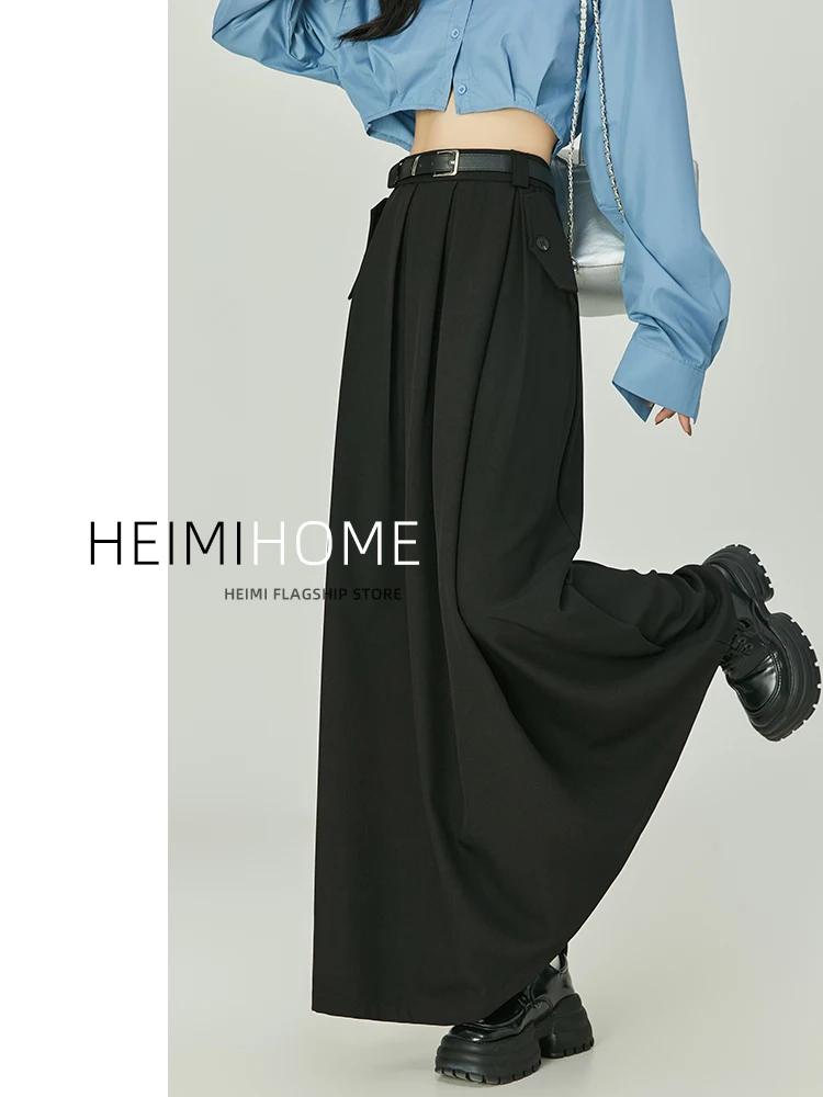 Skirts for Women Grey Pleated Elegant Casual Skirt 2024 Summer - Main Image