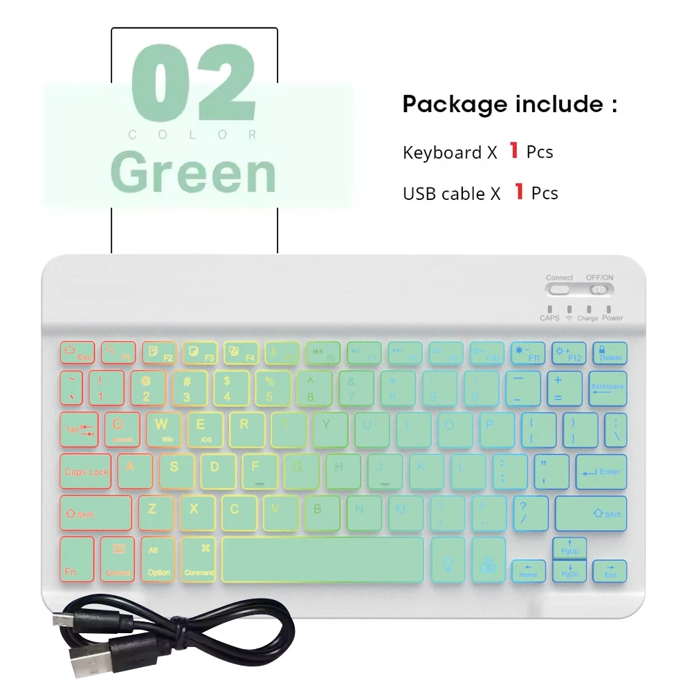 Compact 10-Inch Backlit Wireless Keyboard and Mouse Set for Tablets and Smartphones