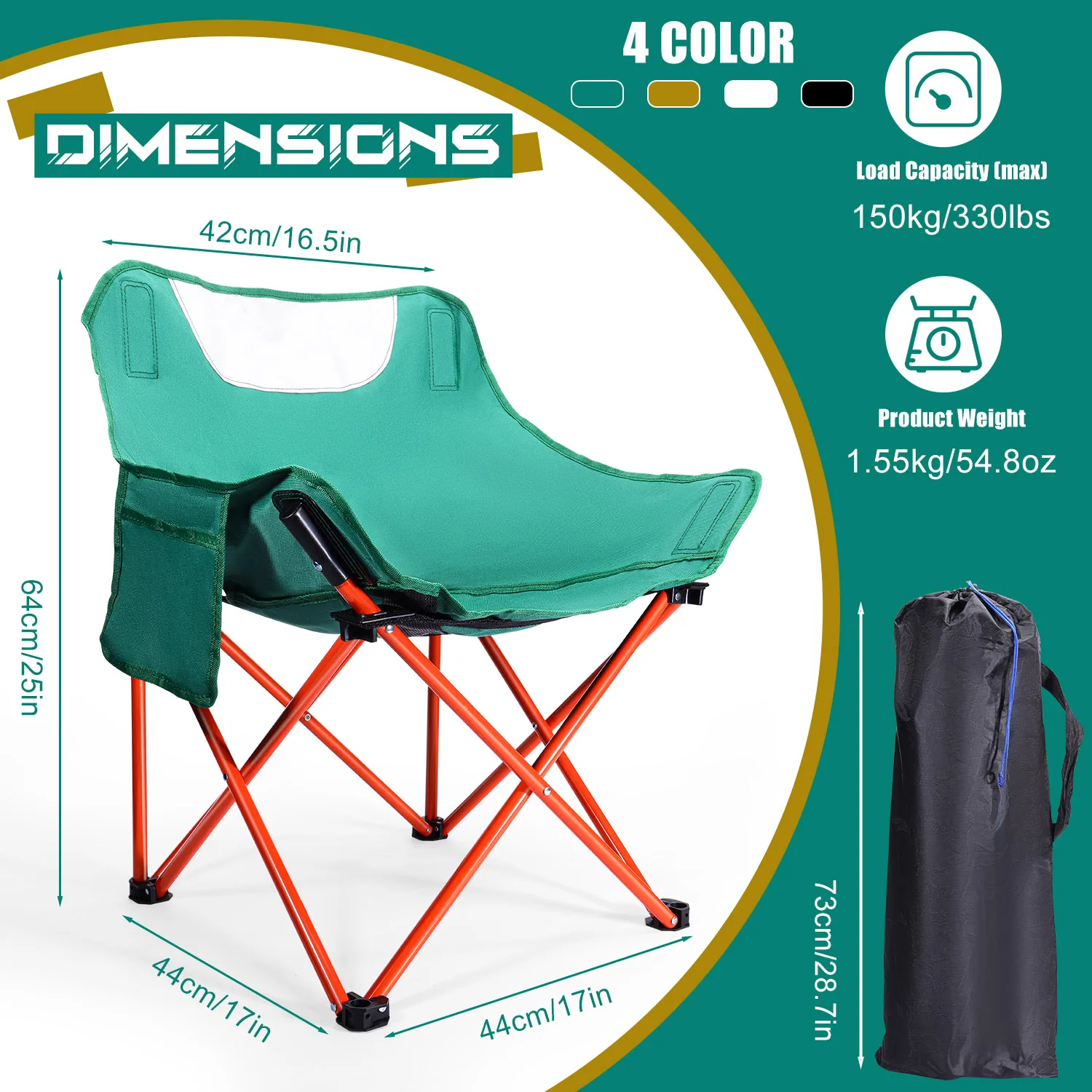 Description Picture 5 of itemSougayilang Portable Folding Camping Chair Fishing Leisure Hiking Picnic Seat Tools Outdoor Camping Fishing Travel Chair Pesca