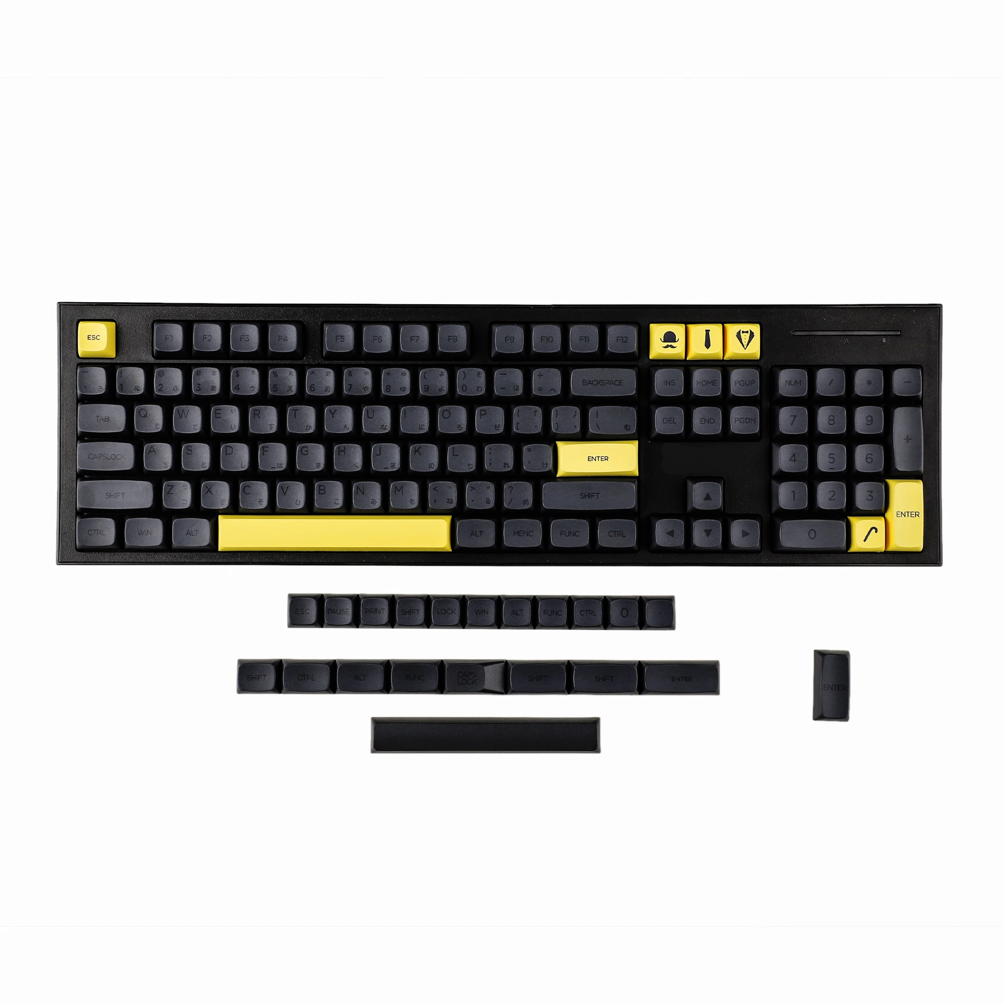 Ymdk-japonês Xda Perfil Cavalheiro Keycaps 125 Zda Perfil v2 Dye Sub Pbt 104 Tkl 60 96 84 68 64 Switches mx - Imagem 5
