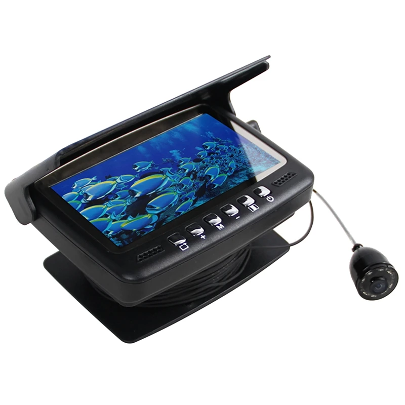 겨울 수중 얼음 낚시용 IPS LCD 모니터 카메라 키트, 4.3 인치 비디오 어군 탐지기, 수동 백라이트 낚시 카메라