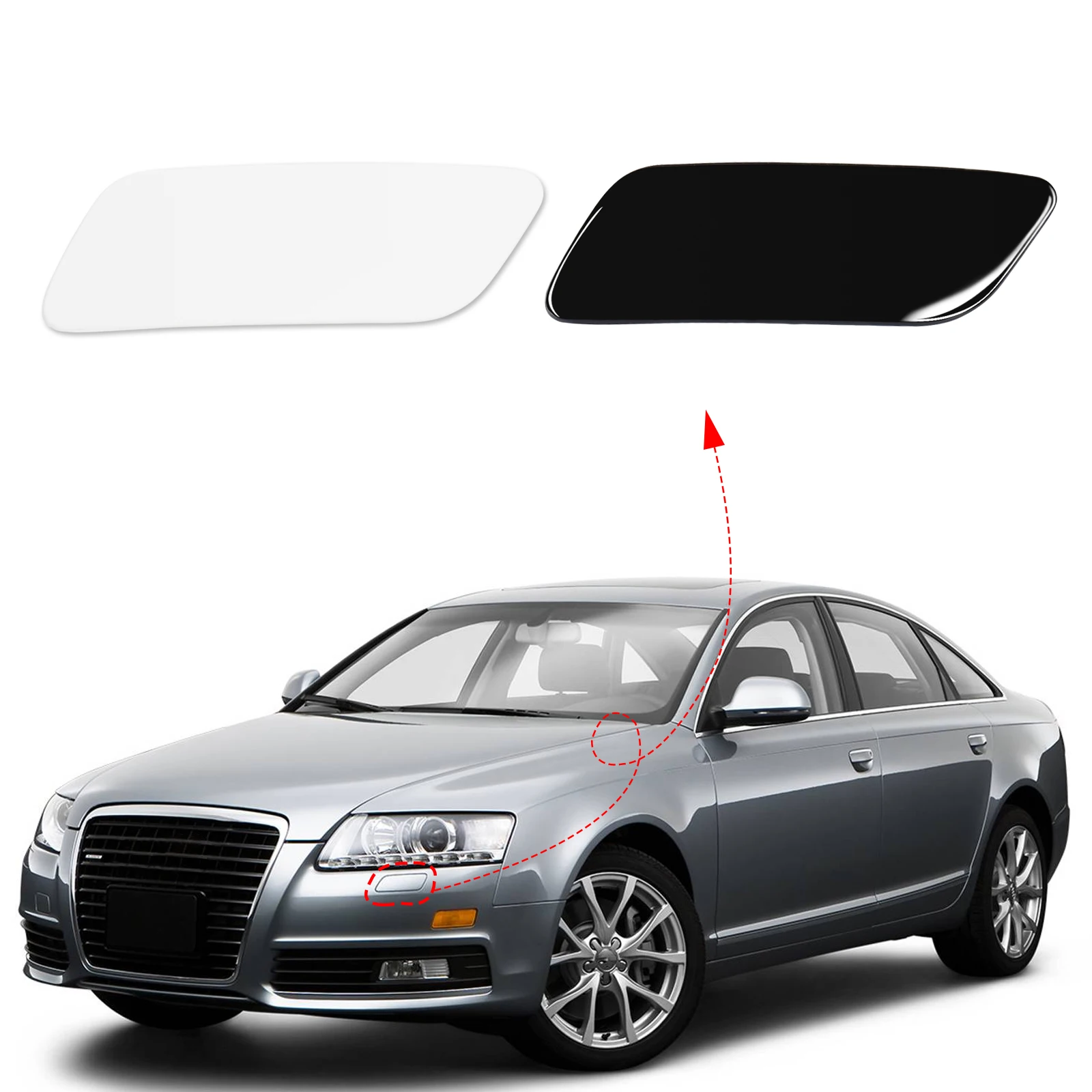 Front Bumper Headlight Washer Cover Headlamp Jet Spray Nozzle Cap For