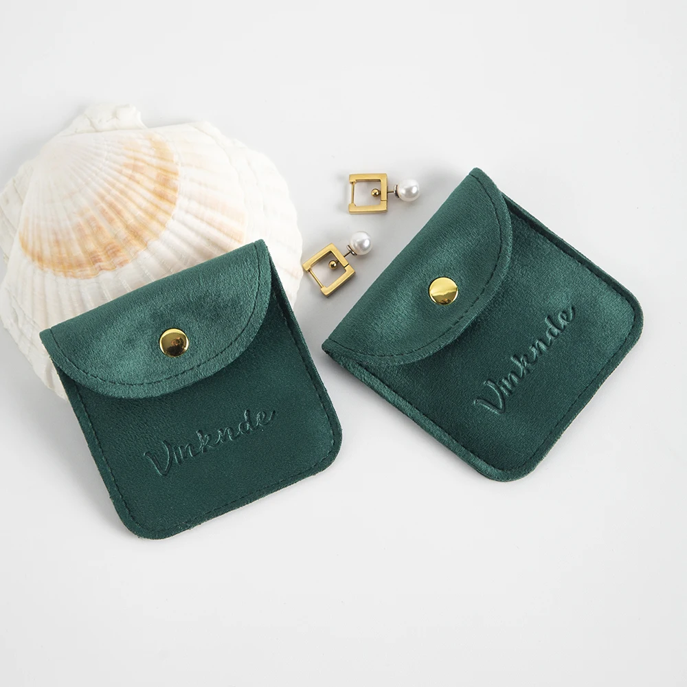 50Pcs/Lot  Jewellery Pouch Packaging Bag Soft Velvet Gift Rings Earrings Bracelet Necklace Storage Button Velvet Bag Custom Logo