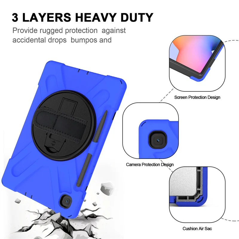 Resistente à Prova de Choque Case para Samsung Galaxy Tab s6 Lite P610 P615 P619 P613 T867 T860 T865 Crianças Capa Suporte Alça de Ombro - Imagem 6