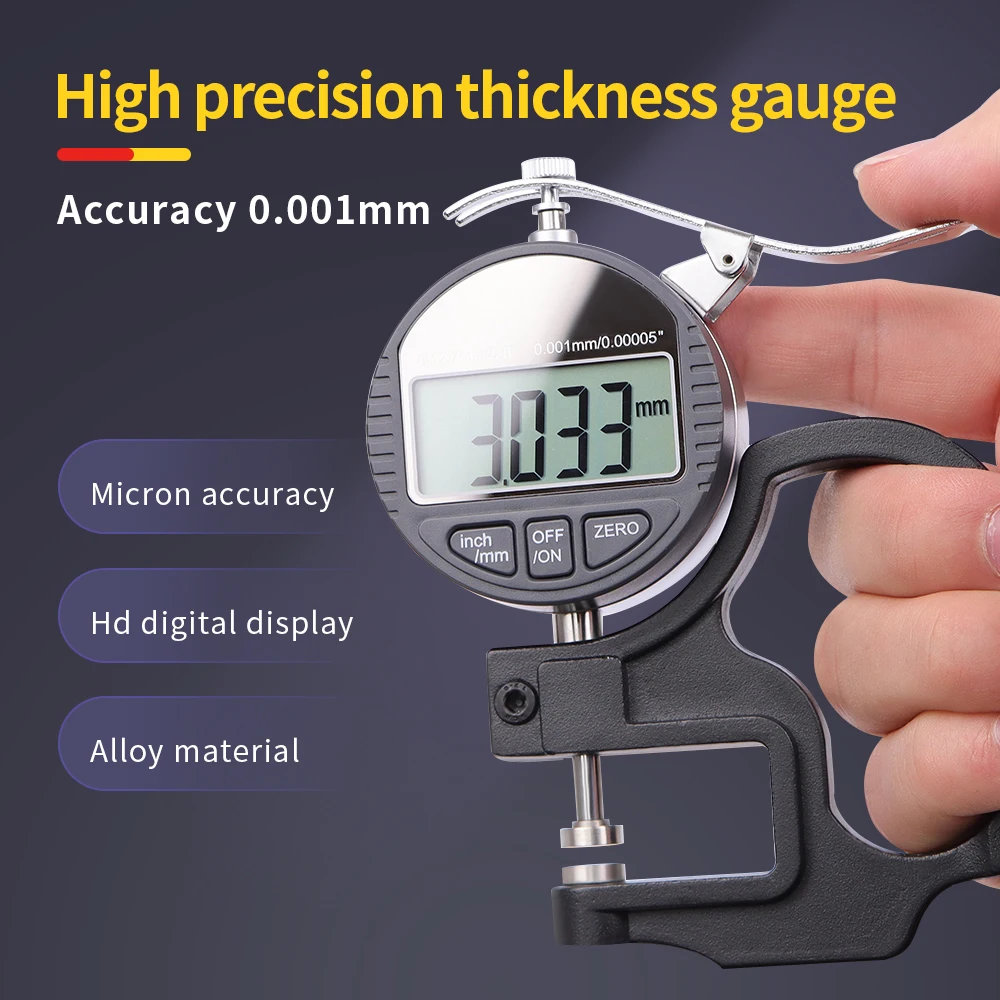 Digital Micrometer Thickness Gauge thickness gauge Width Measuring Tool Electronic Thickness Meter Measure Of Paper Cloth Metal 0.01mm