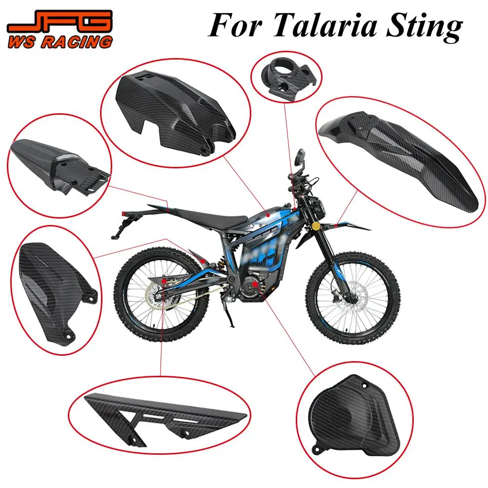 Parafango Posteriore In Plastica Per Moto Talaria Sting X3/MX3/MX4 - Effetto Carbonio - Leggero E Resistente