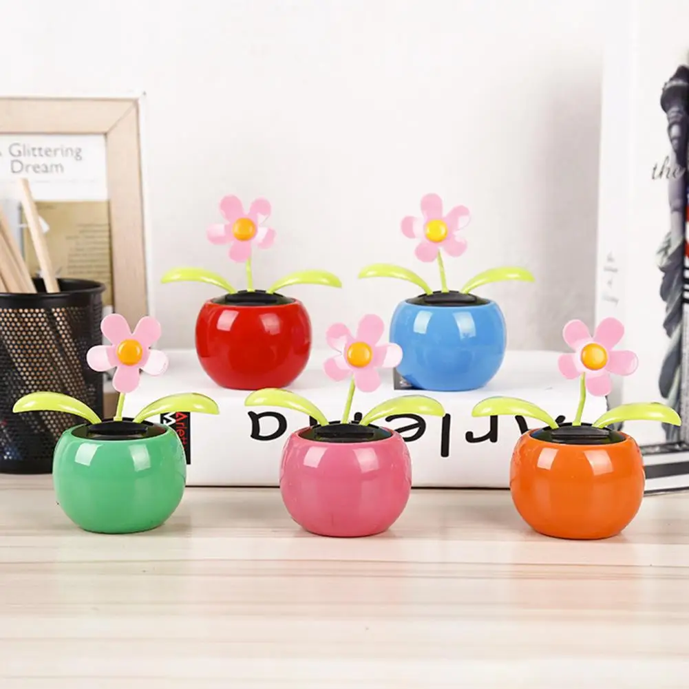 Ornament Crafts Car Ornament Funny Solar Powered Cartoon Vibrant Ornamental Decoration Gifts Automobile Dashboard Dancing Flower Swinging Toy