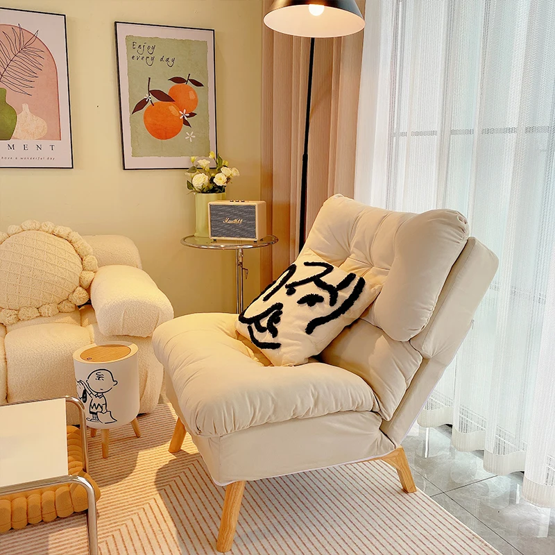 

XK Lazy Sofa Single Balcony Recliner Bedroom Folding Sofa Armchair Reclining and Sleeping