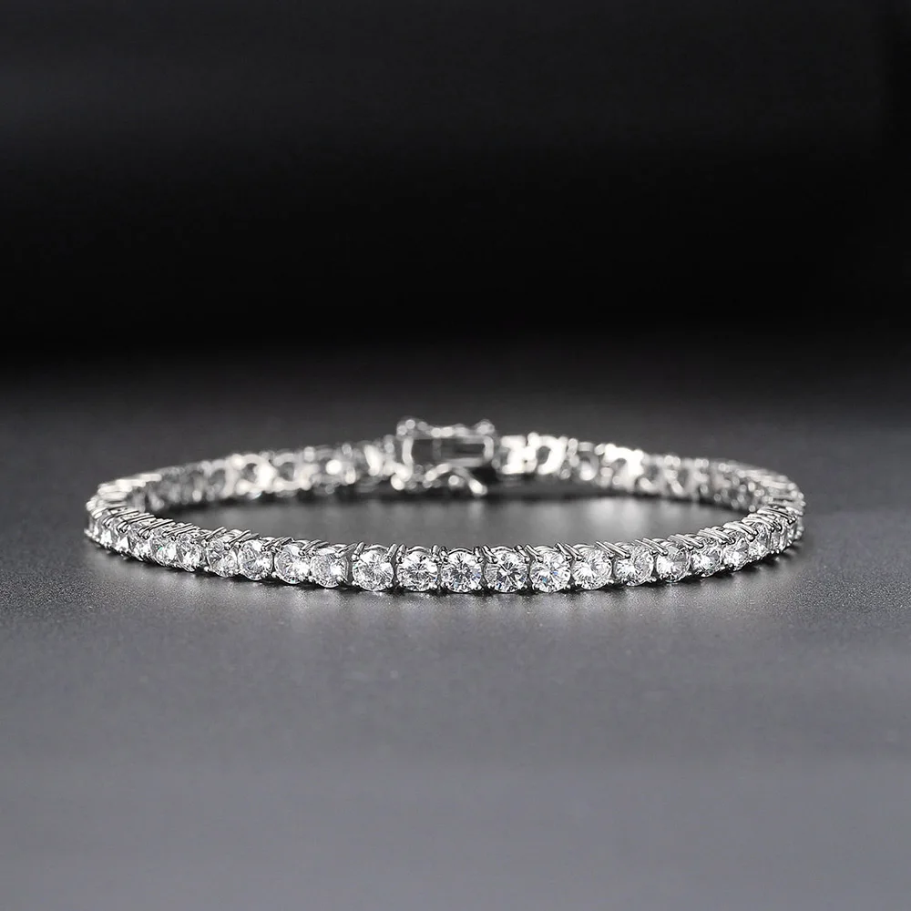 Luxury Crystal Tennis Bracelet for Women Man Iced Out 1 Row