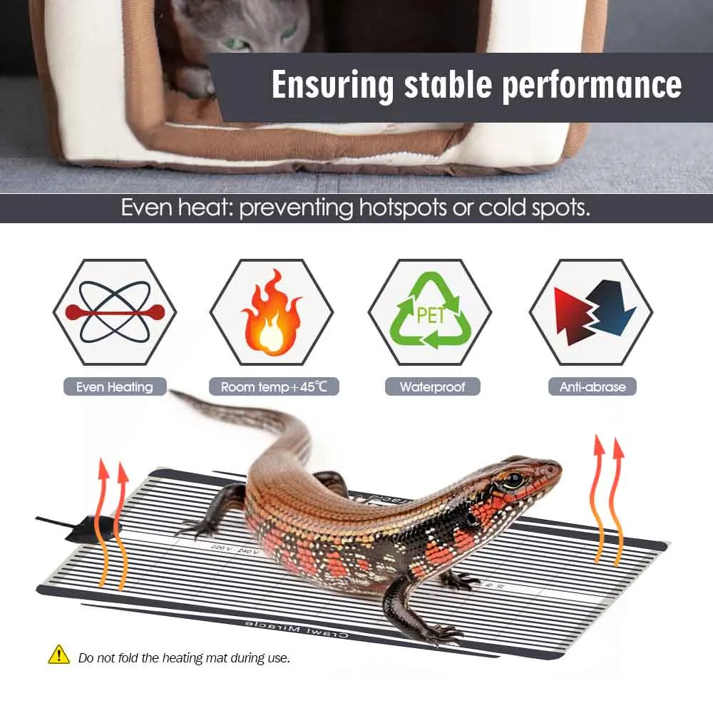 35W-5W Reptile Heat Mat Plant Heating Pad for Indoor Garden Planting Greenhouse Warmer Thermostat Temperature Control Waterproof