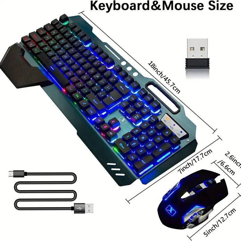 Mambasnake-conjunto de Teclado e Mouse Recarregável sem Fio Grande Capacidade Arco-íris Retroiluminado pc Portátil Ps4 Ps5 Xbox K680 3800mah - Imagem 6
