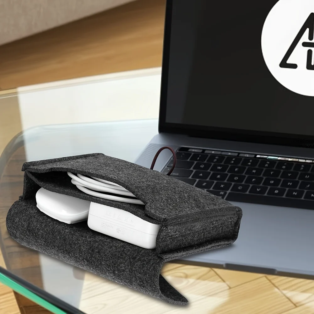Data Cable Storage Bag Mini Felt Multifunction Travel Organizer For Key Coin Charger Pouch Watch Strap