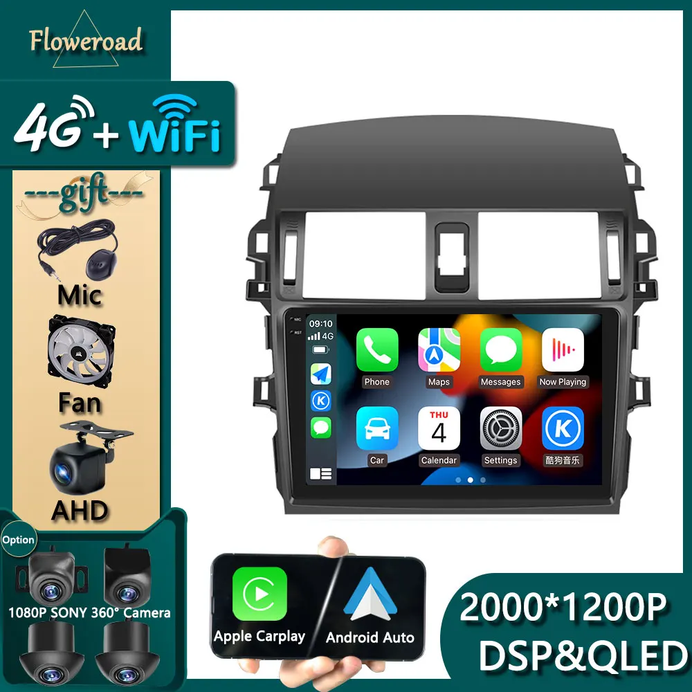 

Android For Toyota Corolla 2009 2010-2013 Car Navigation GPS Multimedia Player Stere Monitor Head Carplay Tooch Screen Autoradio