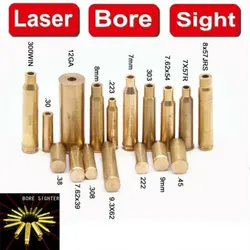 Tactical Laser Bore Sight 9mm Cleaner Bullet Boresighter .177 22LR 12GA 20GA .223 .308 5.45x39 7.62x39 9x19mm Caliber Glock 1911