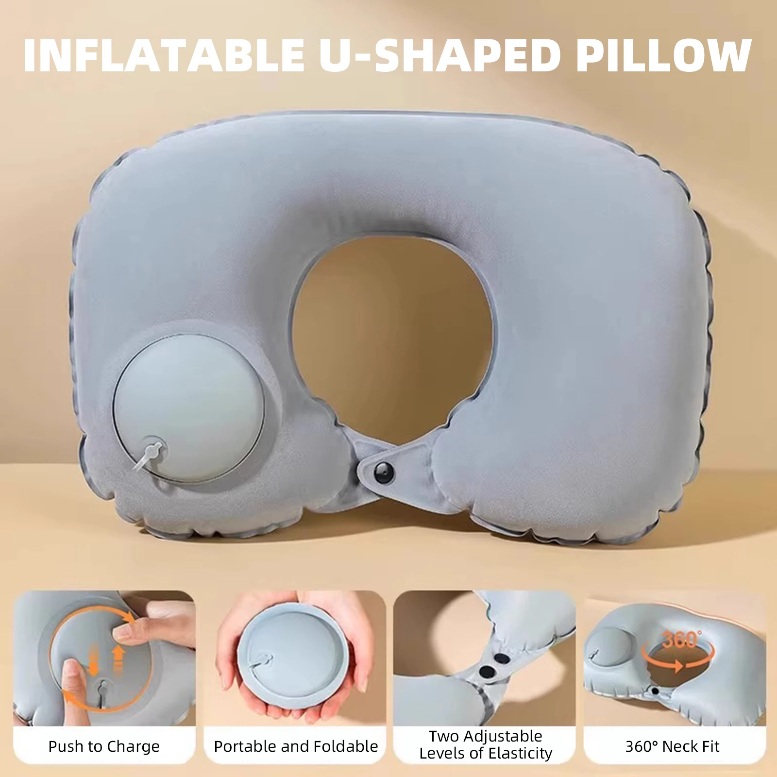 Compact U-Shaped Inflatable Travel Pillow for Ultimate Comfort