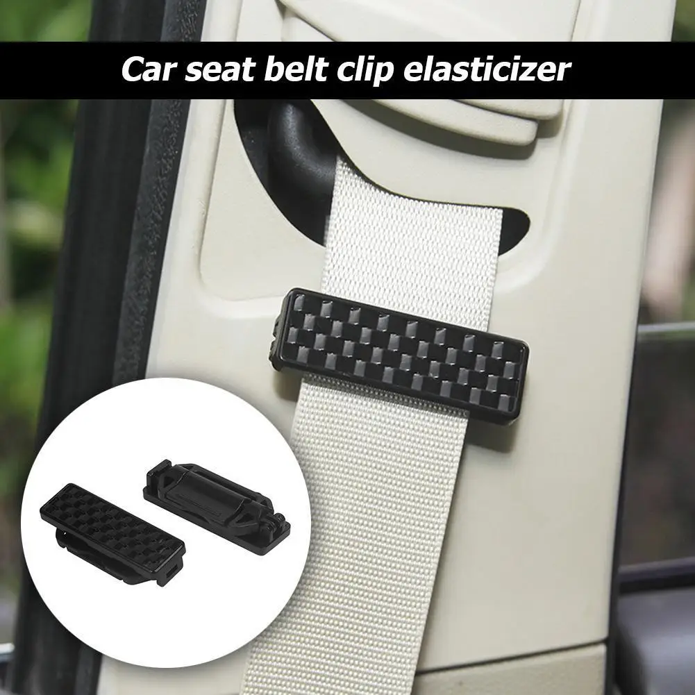 2pcs ABS Car Seat Belt Clips Buckles Shoulder Tension Adjuster Strap Clamps