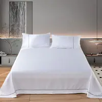 White 100% Cotton Bedsheet Thick Hotel Single Double Bed Sheet Set High-quality Flat Sheet Twin Queen King Bedding Home Textiles 1