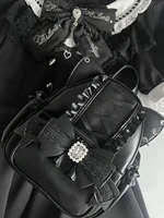 Japanese Mine Style Mass-Produced Lace Stitching Diamond Bow Ruffles Cat Ear Pu Sweet Cute Lolita Kawaii Zipper Backpack Women 2