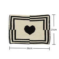 Decoration Knit Desktop Tissue Box Foldable Reusable Heart and Plaid Napkin Cover Dustproof Home Livingroom Car Paper Towels Bag 2