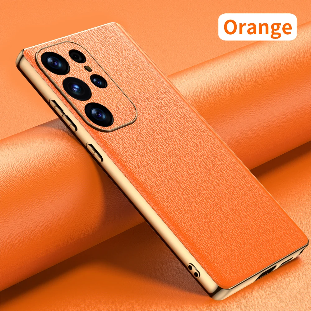 Luxury Leather Phone Case with Soft Plating and 360° Shockproof Full Protection