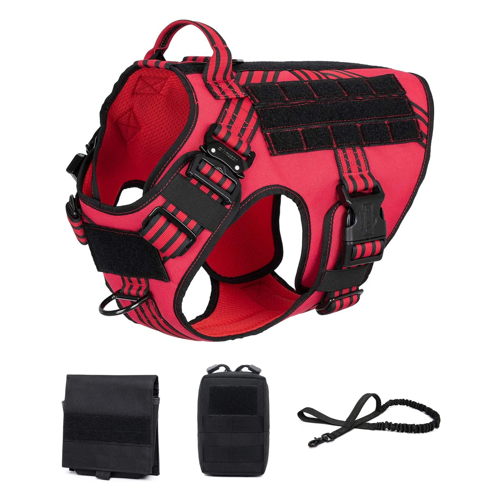 MilitaryK9TacticalDogHarnessMetalBuckleTrainingDogHarness