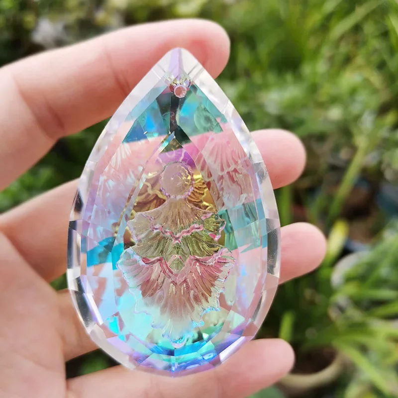 Color Crystal Prism Suncatcher Hanging Evergreen Tree Pendant Chandelier Parts DIY Craft Home Wedding Window Decoration Figurine