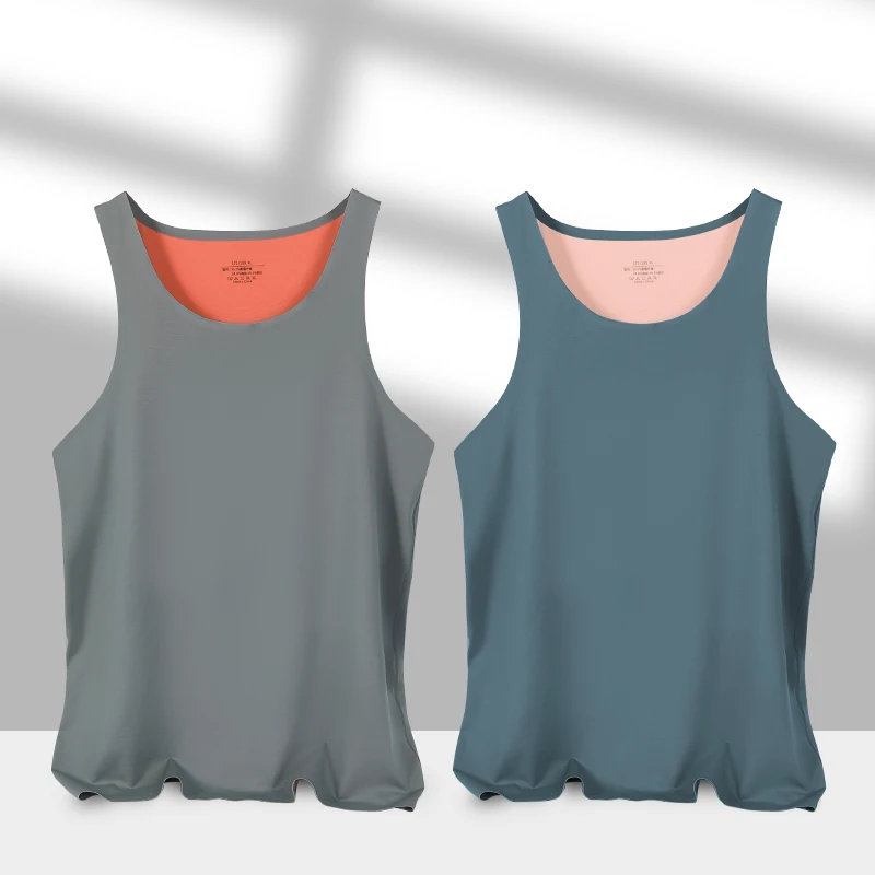 Men's seamless vest breathable slim youth sports foundation hurdle I loose summer thin halter undershirt men underwear cotton vest men undershirt short sleeve undershirt sports sleeveless vest cotton sleeveless t shirt