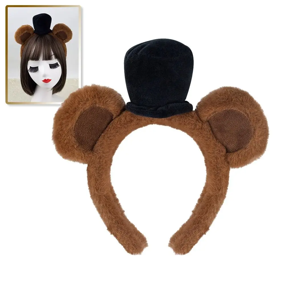 Bear Costume Props Bear Ears Headband Halloween Holiday Masquerade Headband Nose Tail Bow Tie Dress-up Accessories